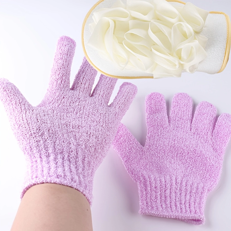 3-Pack Double-Sided Exfoliating Bath Gloves - Image 5