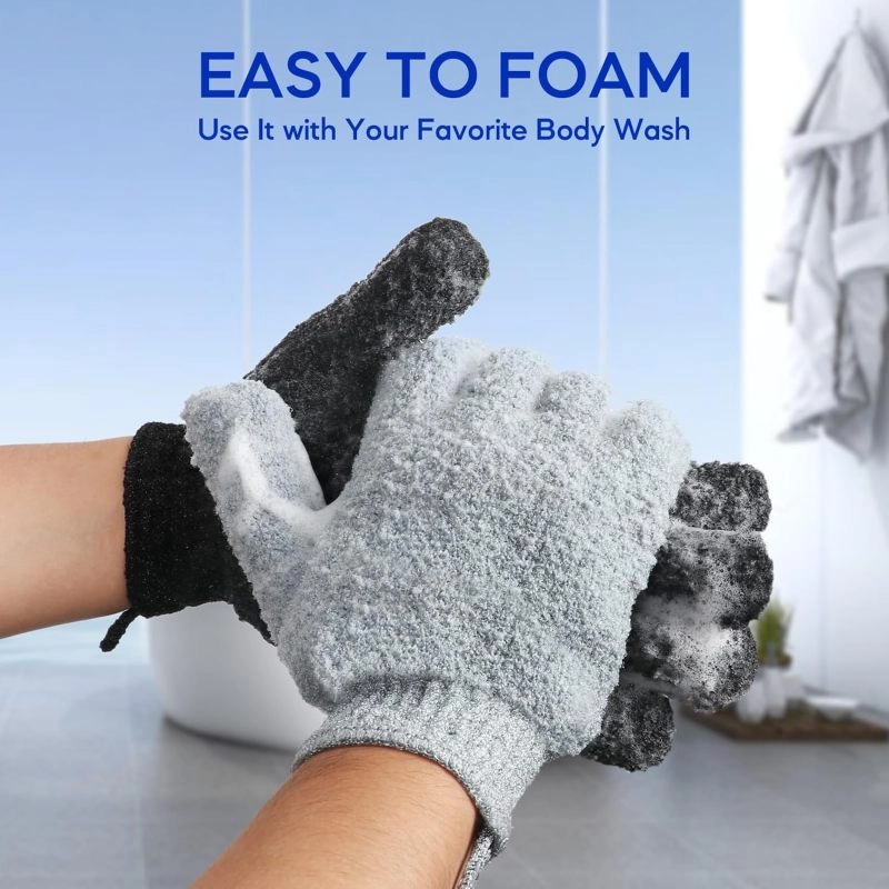 8-Pack Double-Sided Exfoliating Bath Gloves - Image 2
