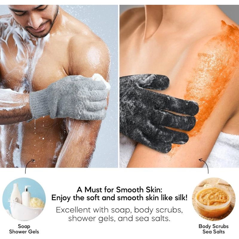 8-Pack Double-Sided Exfoliating Bath Gloves - Image 6