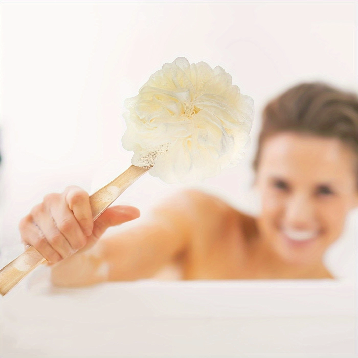 Long Handle Loofah Bath Sponge Set - Image 4
