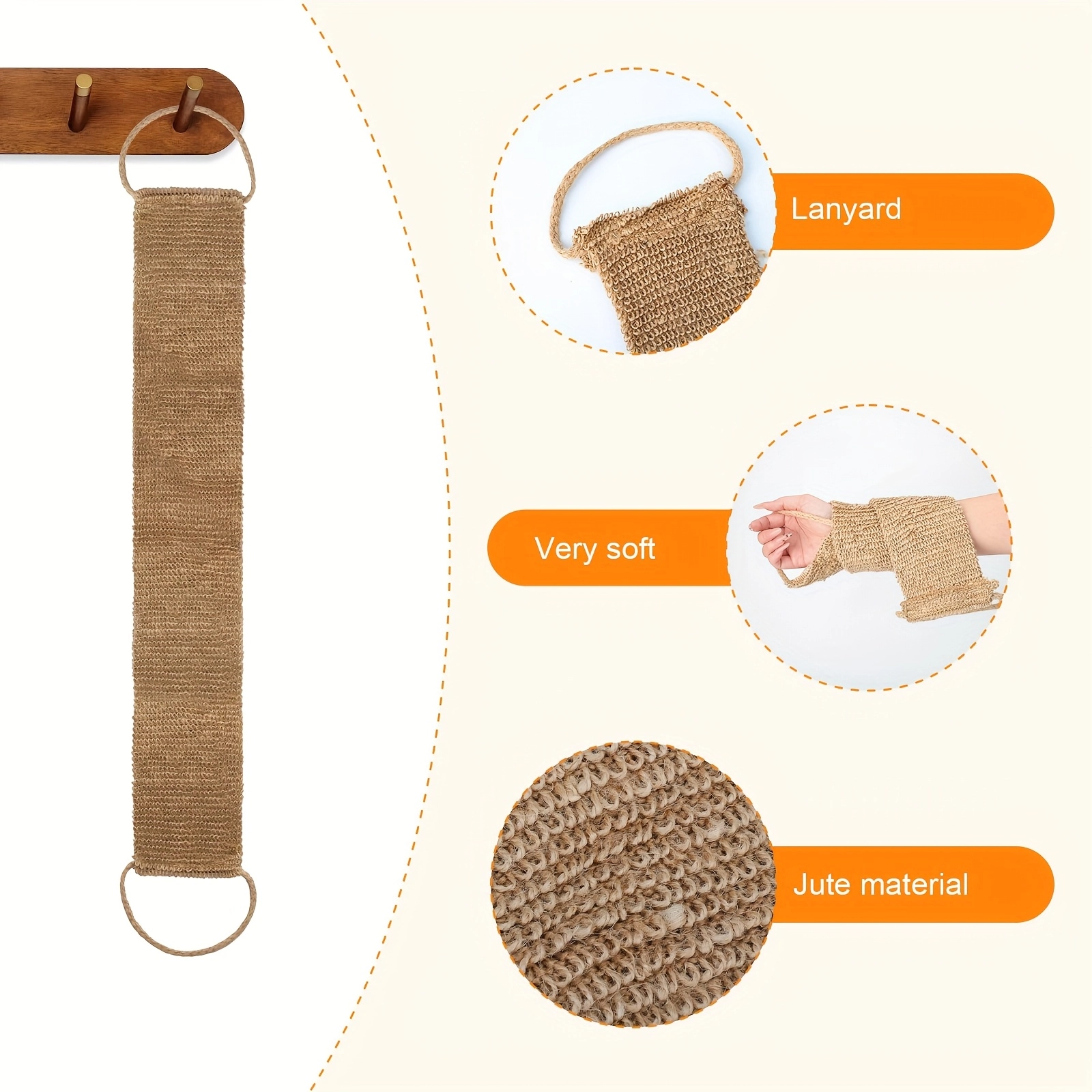 Ramie Exfoliating Back Scrubber Set - Image 5