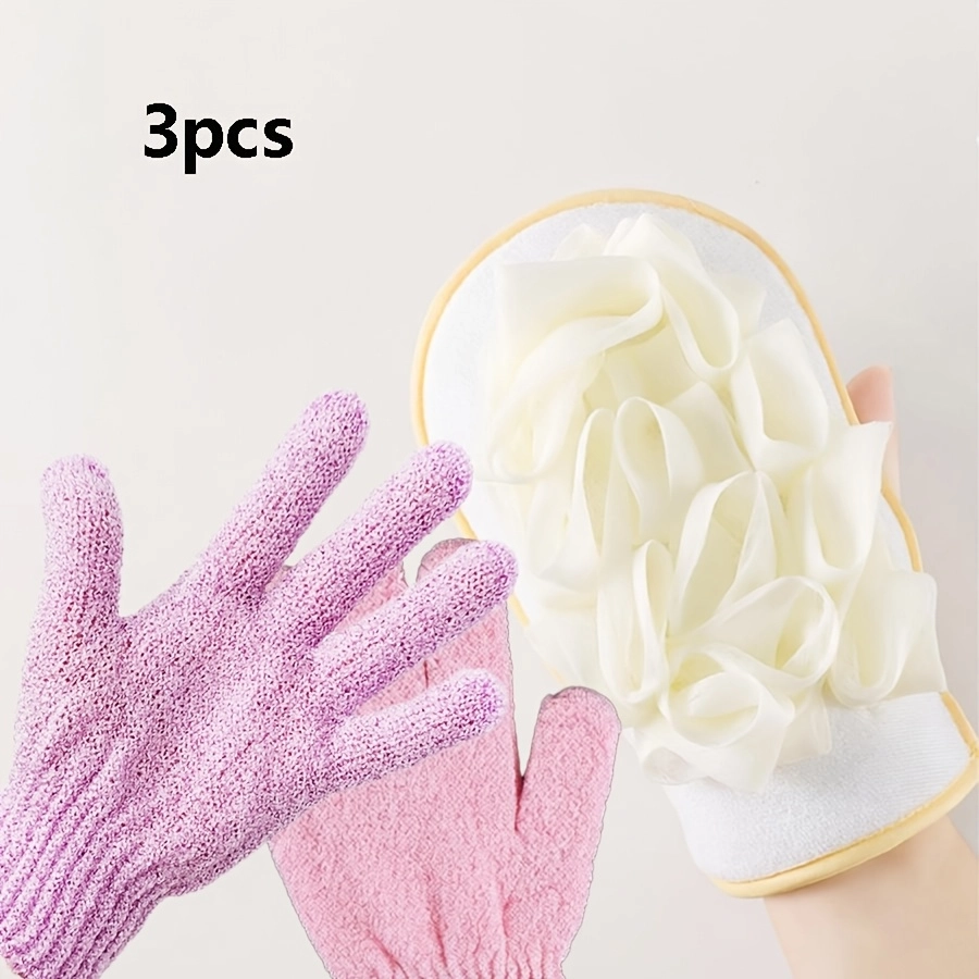 3-Pack Double-Sided Exfoliating Bath Gloves - Image 7