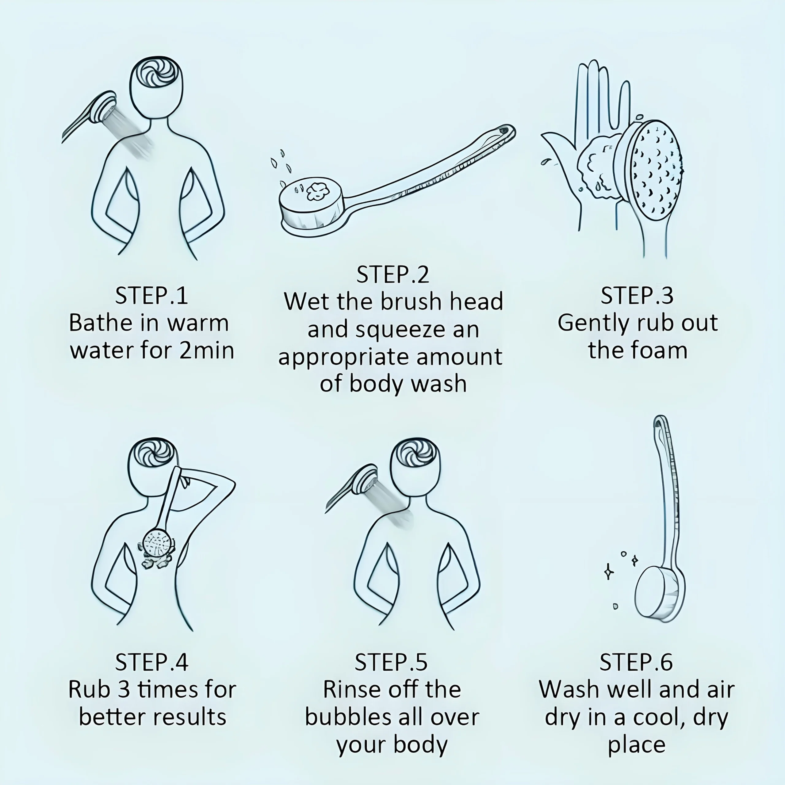 Acupressure Long Handle Bath Brush - Image 4