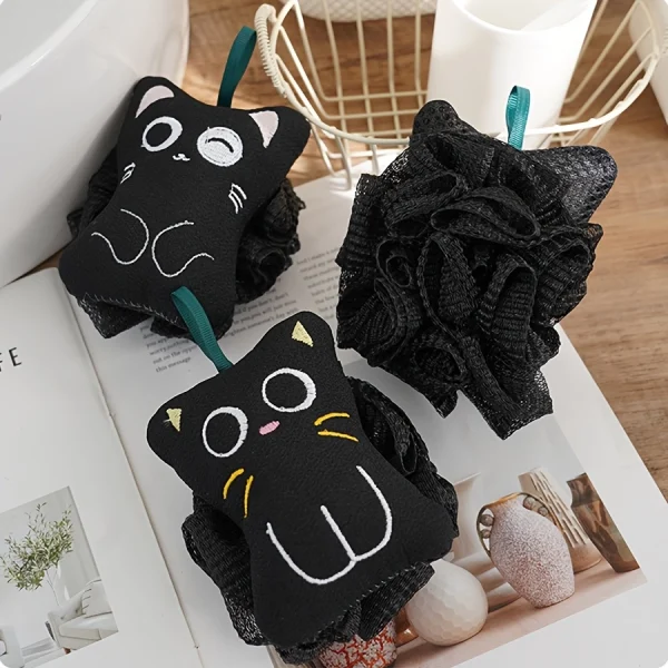 Cat Shaped Double-Sided Bath Sponge