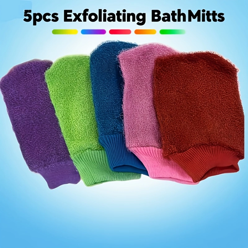 5-Pack Chenille Exfoliating Shower Gloves - Image 2