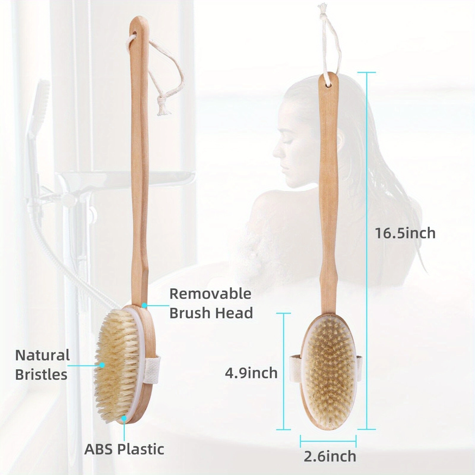 Detachable Long Handle Shower Brush - Image 3