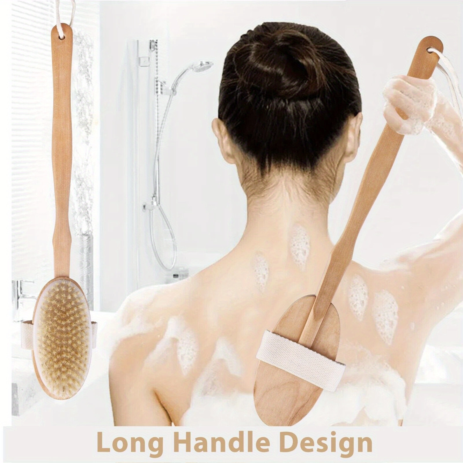 Detachable Long Handle Shower Brush
