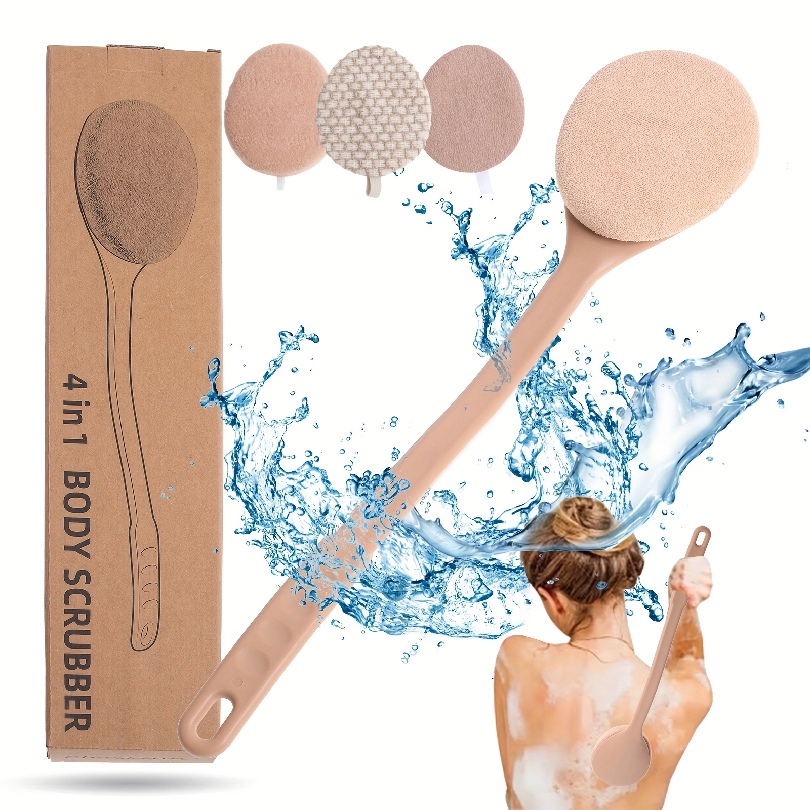 Long Handle Exfoliating Bath Brush - Image 3