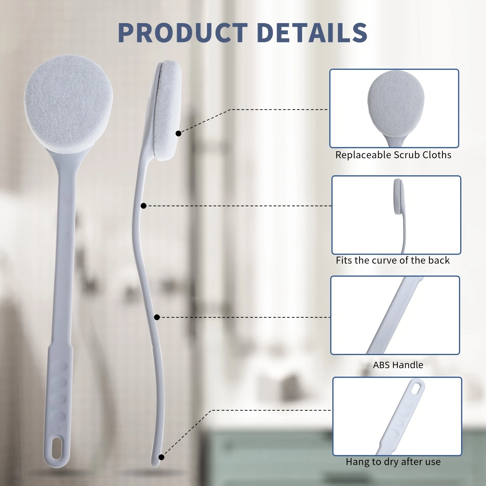 Long Handle Exfoliating Bath Brush - Image 2