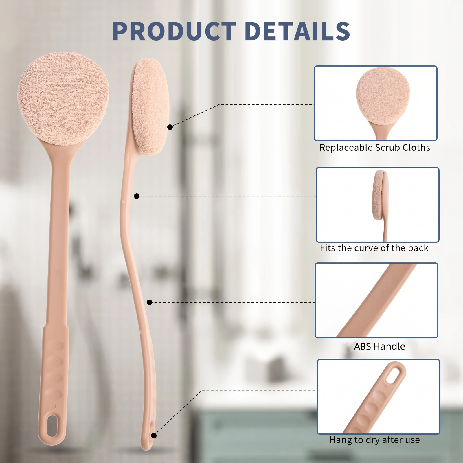 Long Handle Exfoliating Bath Brush - Image 4