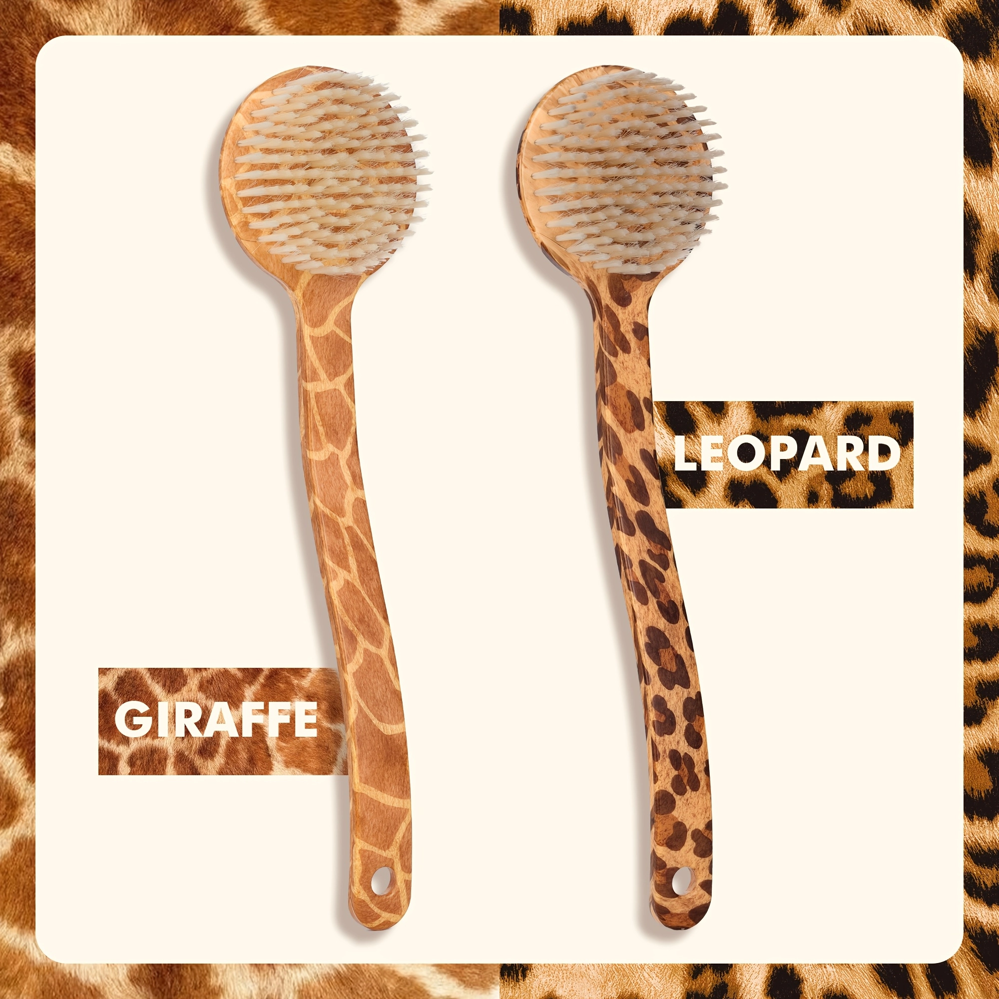 Leopard Print Long Handle Bath Brush - Image 6