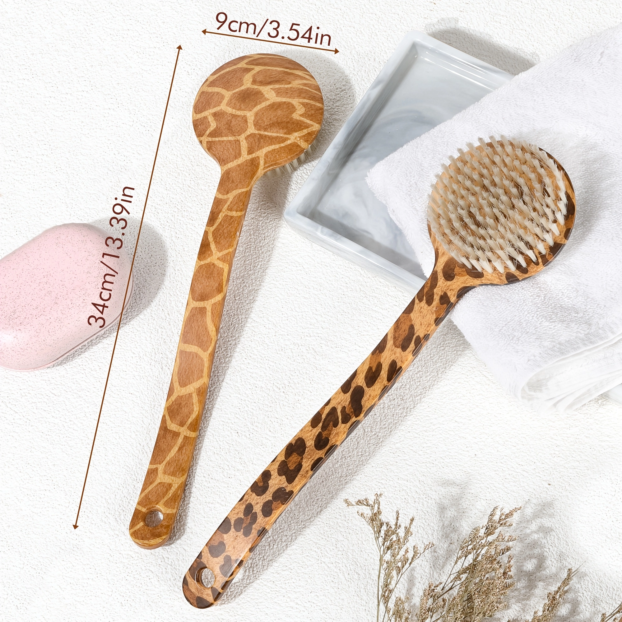 Leopard Print Long Handle Bath Brush - Image 8