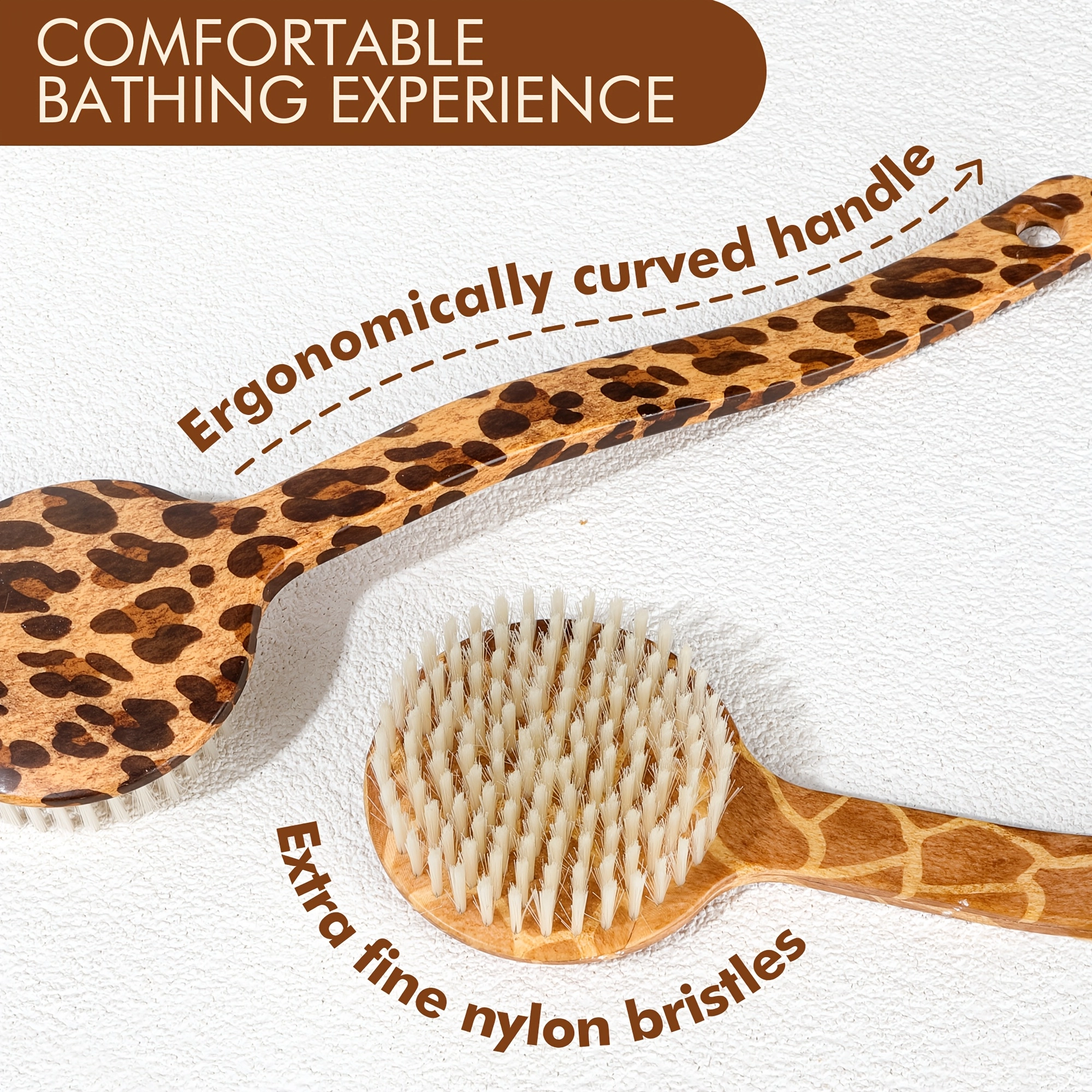Leopard Print Long Handle Bath Brush - Image 11