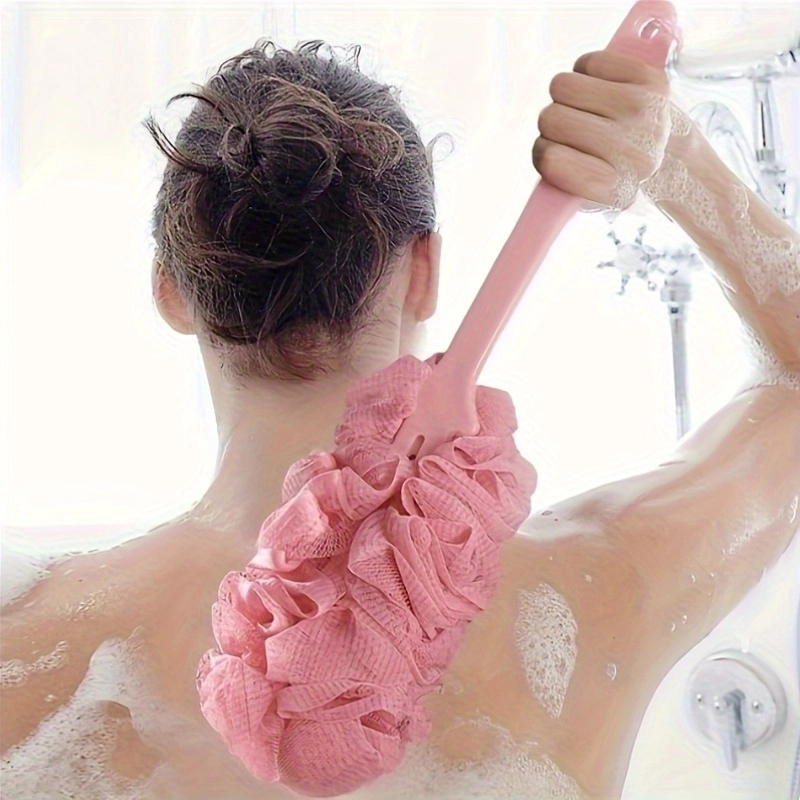 Long Handle Foaming Bath Scrubber Set - Image 2