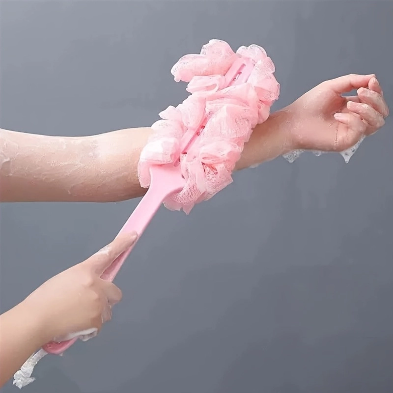 Long Handle Foaming Bath Scrubber Set - Image 4
