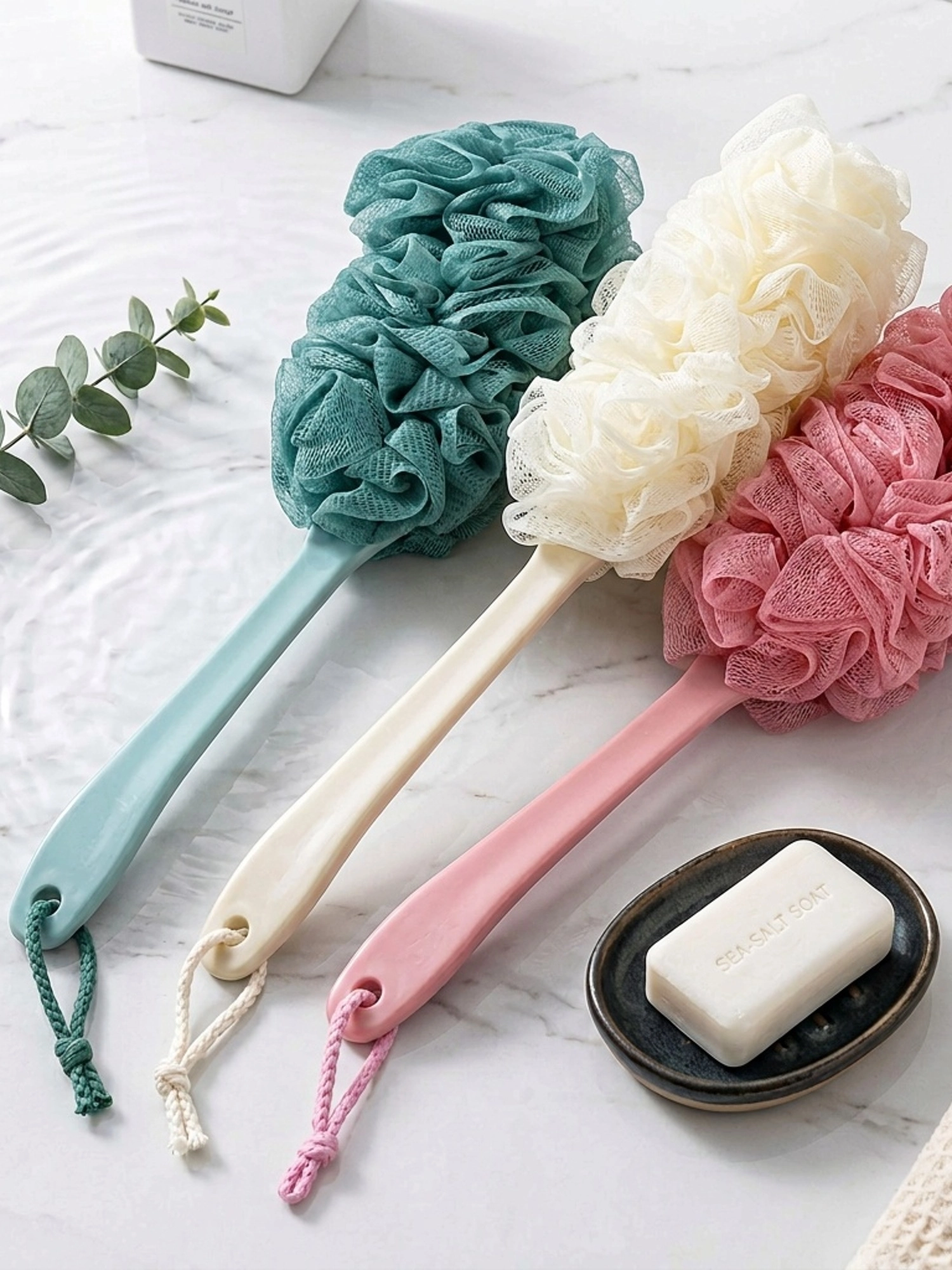Long Handle Foaming Bath Scrubber Set - Image 7