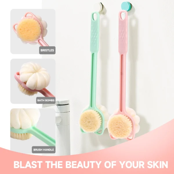 Dual-Sided Soft Bristle Shower Brush