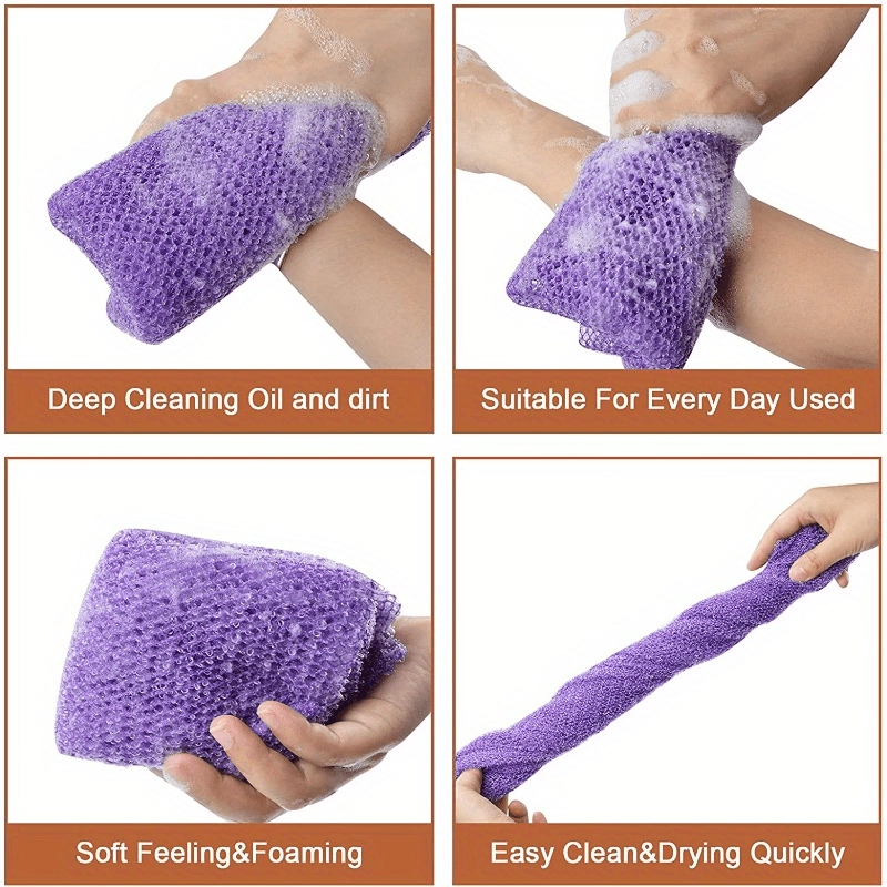 Long Exfoliating Bath Back Scrubber Towel - Image 11