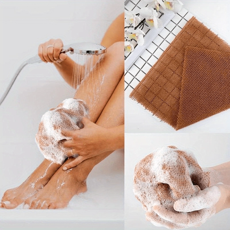 Long Exfoliating Bath Back Scrubber Towel - Image 12