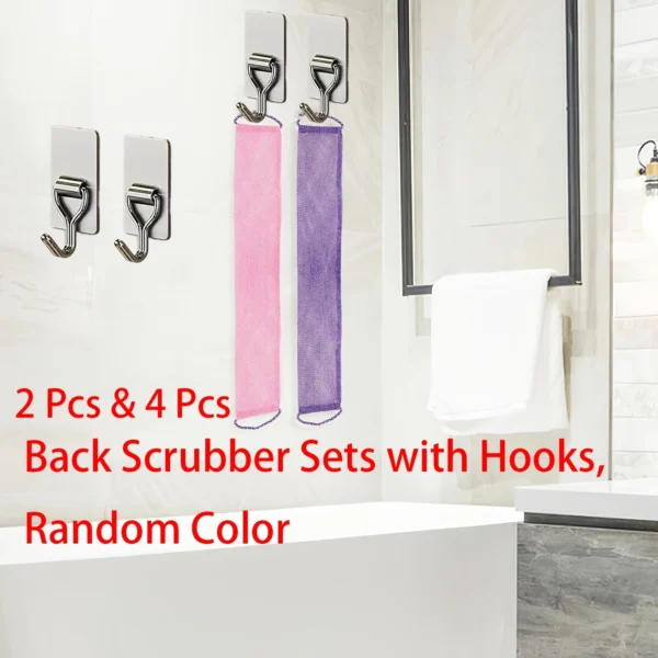 Double-Sided Nylon Back Scrubber Set