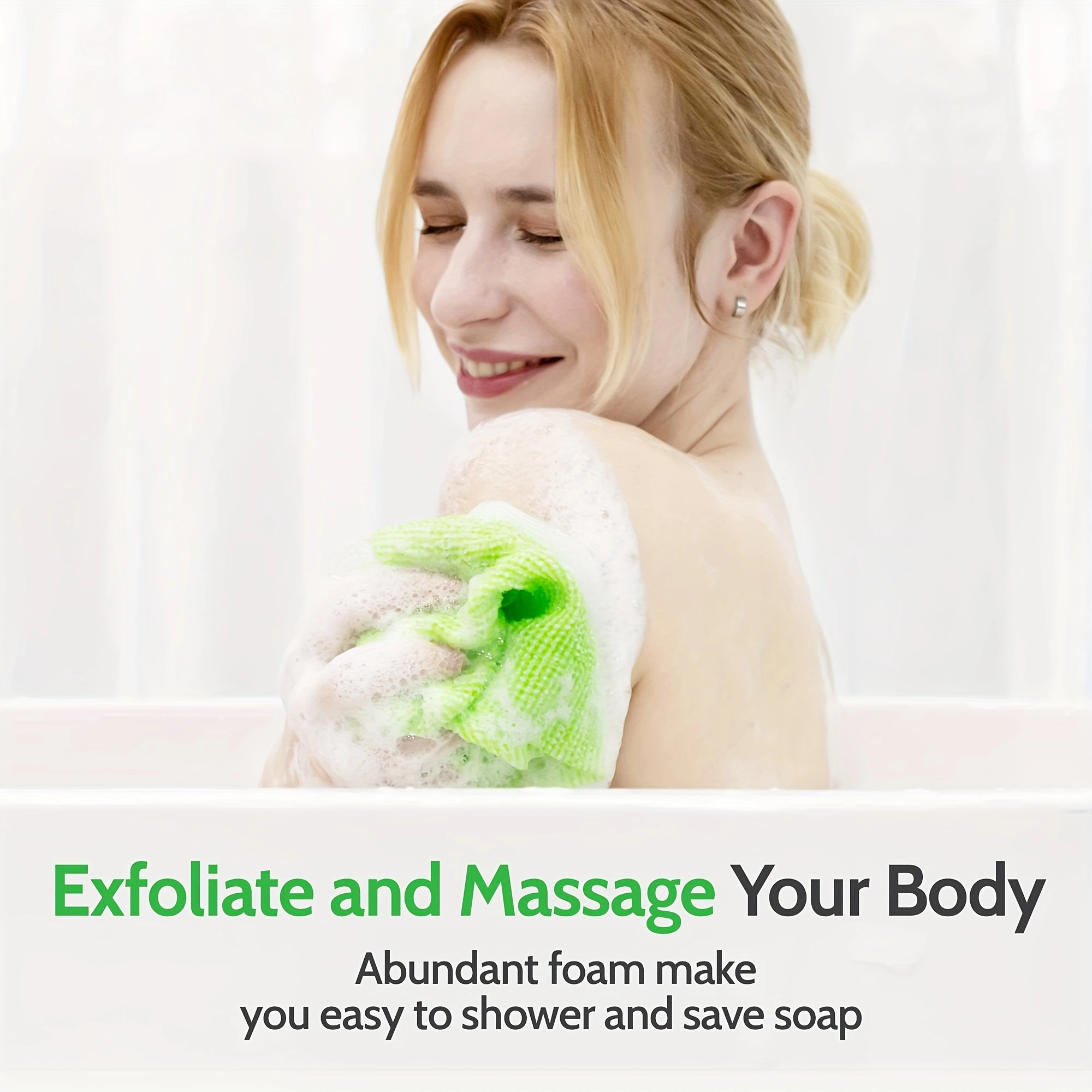 Nylon Exfoliating Bath Towel Set - Image 2
