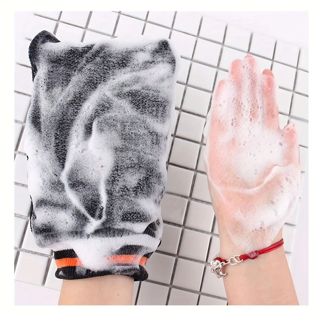 Solid Color Exfoliating Body Scrubber Glove - Image 11