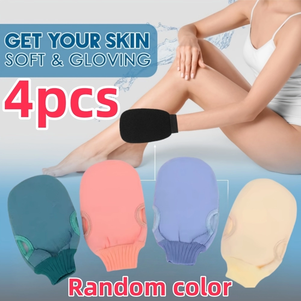 4-Pack Korean Exfoliating Shower Gloves