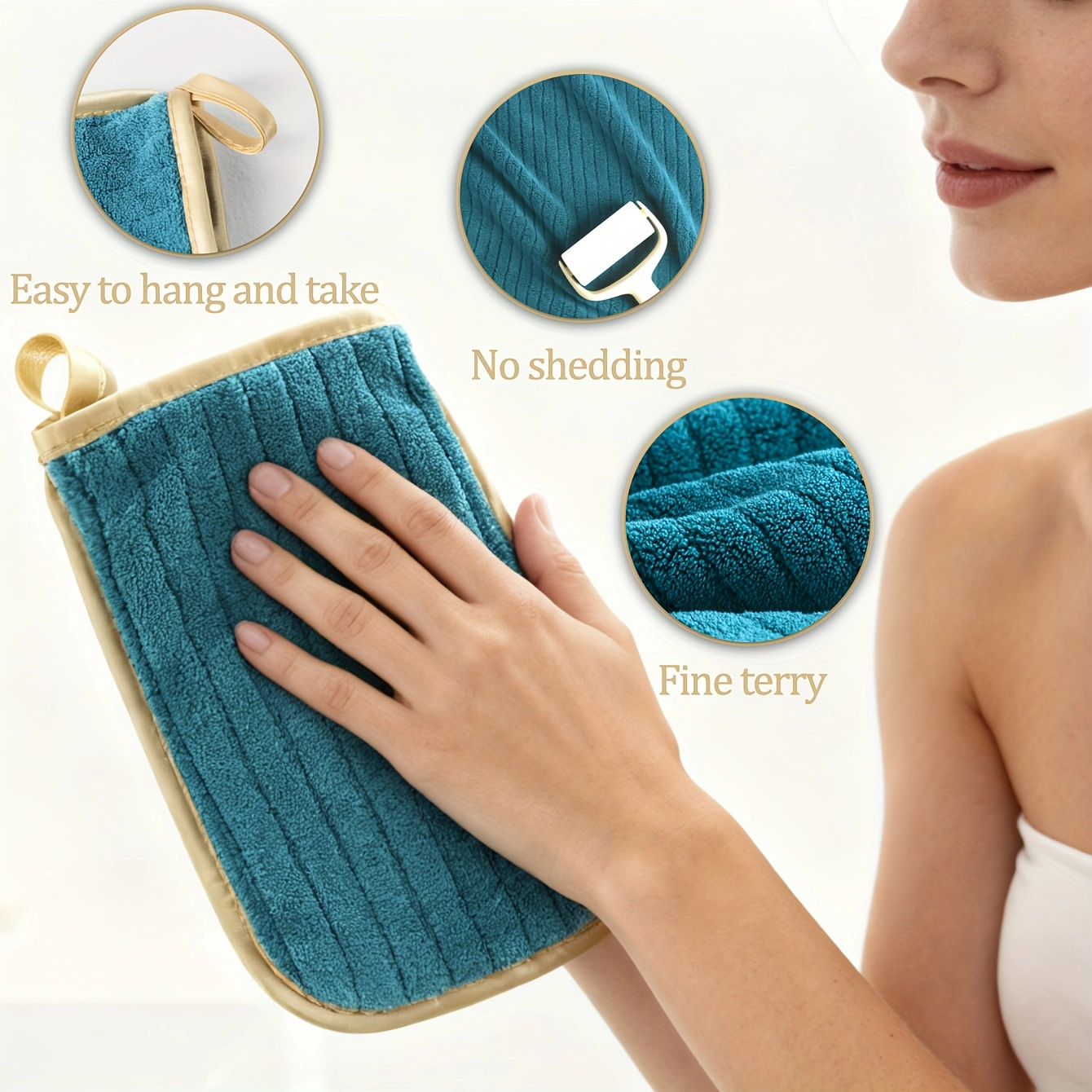 6-Pack Coral Striped Microfiber Bath Gloves - Image 10