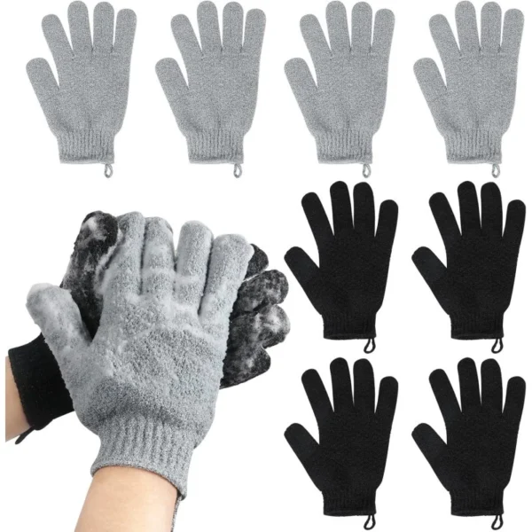 8-Pack Double-Sided Exfoliating Bath Gloves