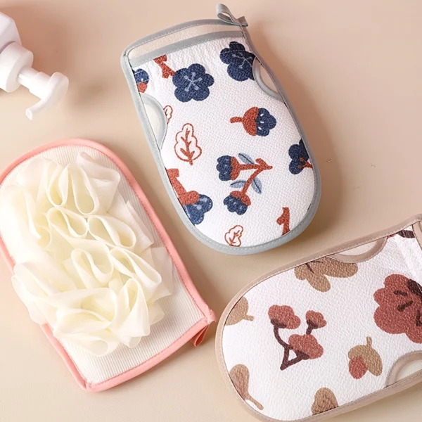 3-Pack Double-Sided Exfoliating Bath Gloves