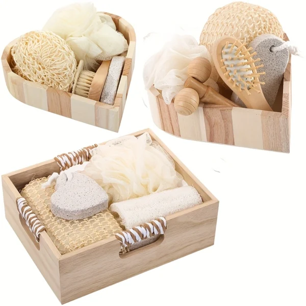 Heart Shaped Bath Sponge Set