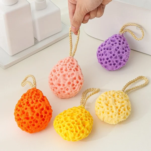 Flower Shaped Exfoliating Bath Sponge Set