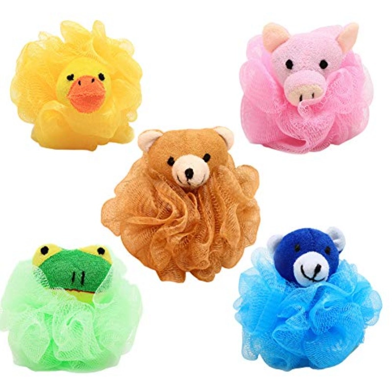 Cute Mesh Exfoliating Bath Sponge Set - Image 7