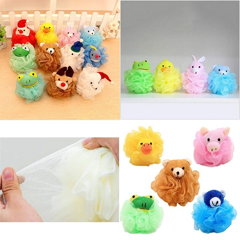 Cute Mesh Exfoliating Bath Sponge Set - Image 4