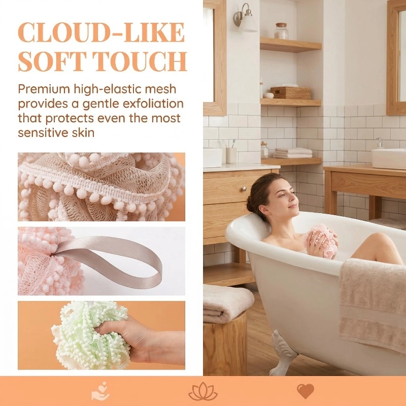 Soft Mesh Foaming Bath Sponge - Image 4