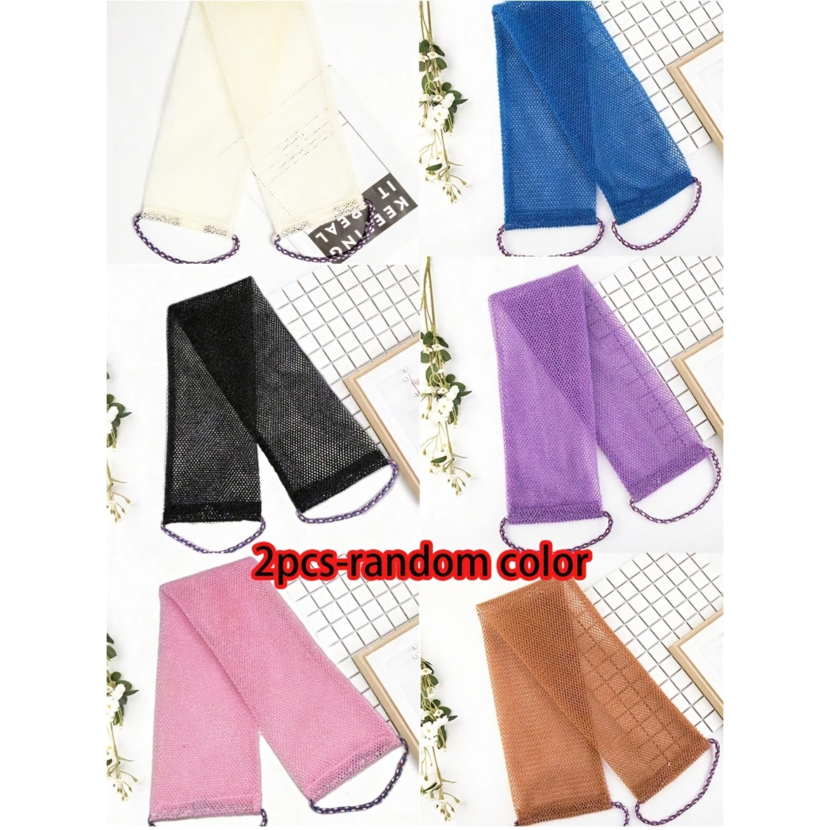 Double-Sided Nylon Back Scrubber Set - Image 3