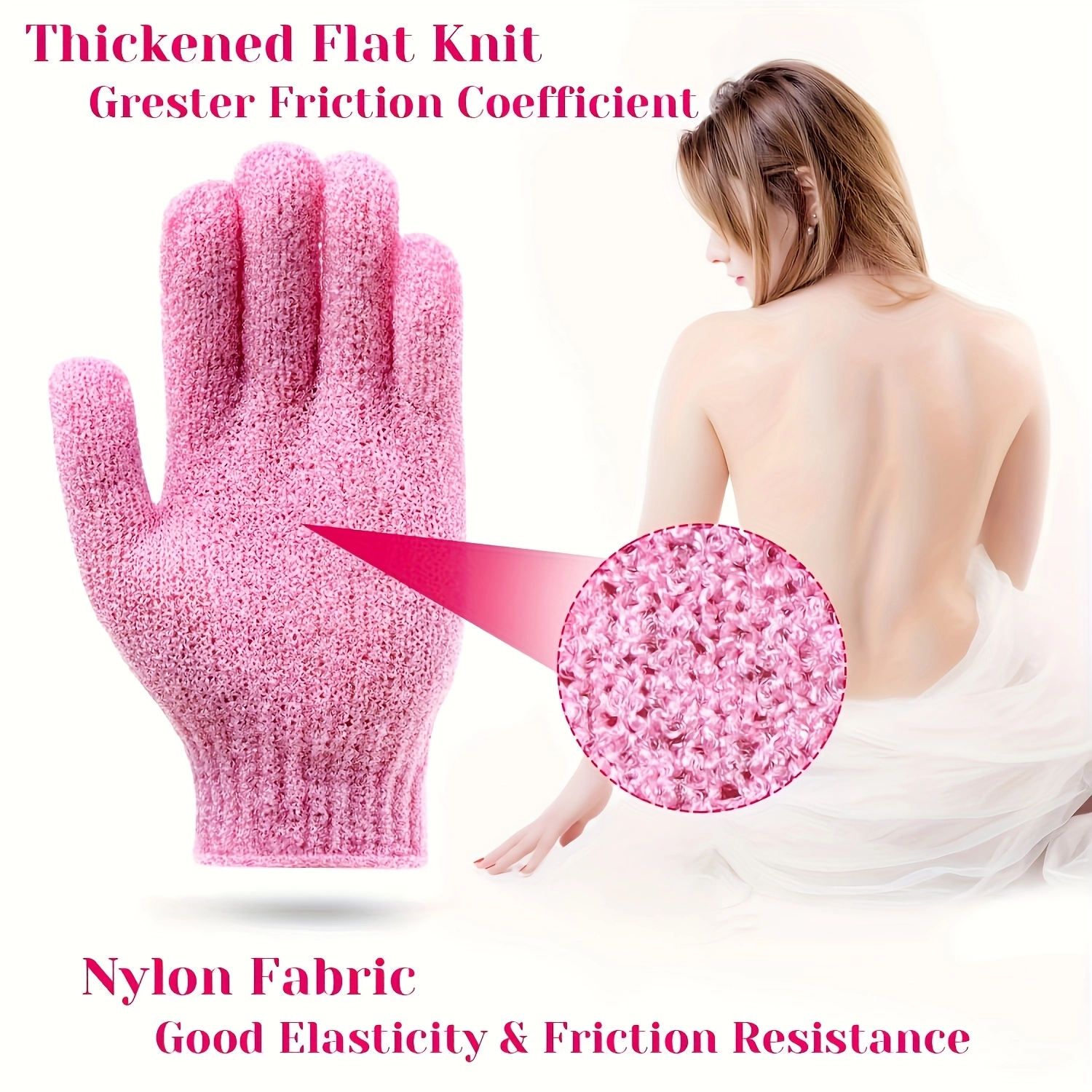 2-Pack Gentle Exfoliating Bath Gloves - Image 3