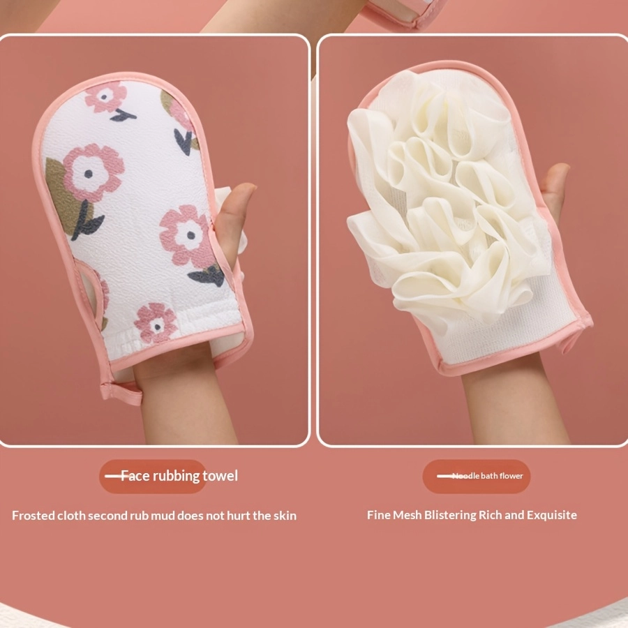 3-Pack Double-Sided Exfoliating Bath Gloves - Image 4