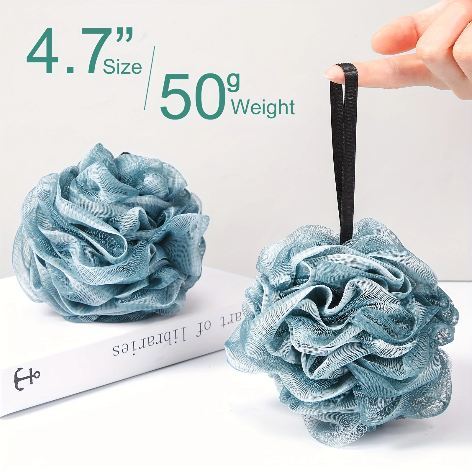 Soft Mesh Shower Loofah Set - Image 4