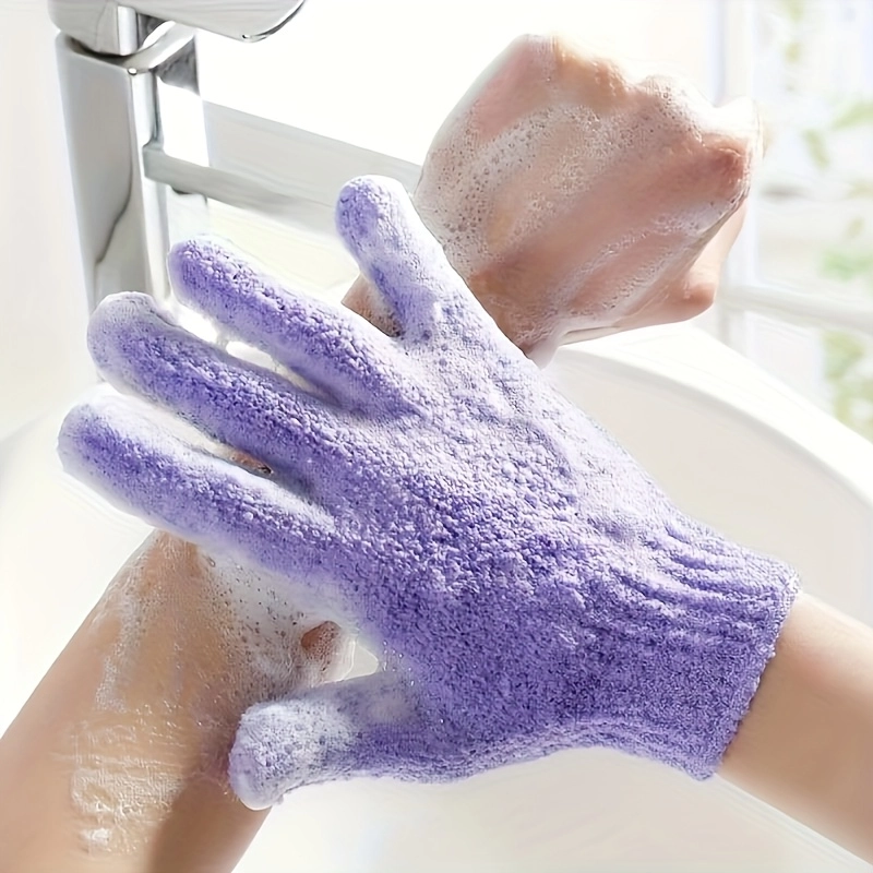 2-Pack Gentle Exfoliating Bath Gloves - Image 4
